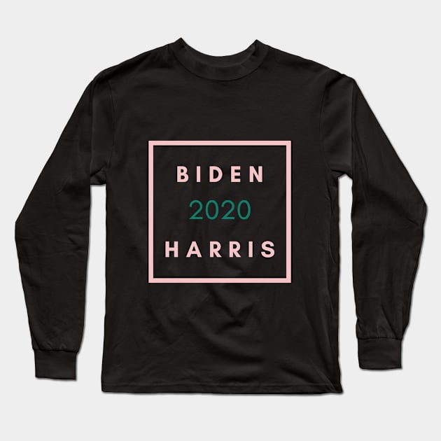 Biden Harris 2020 AKA BH2020 Pink + Green T-Shirt Long Sleeve T-Shirt by ShopFreeThePeople